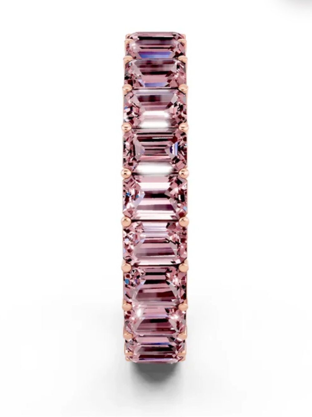 Purple Baguette Rose Gold Ring